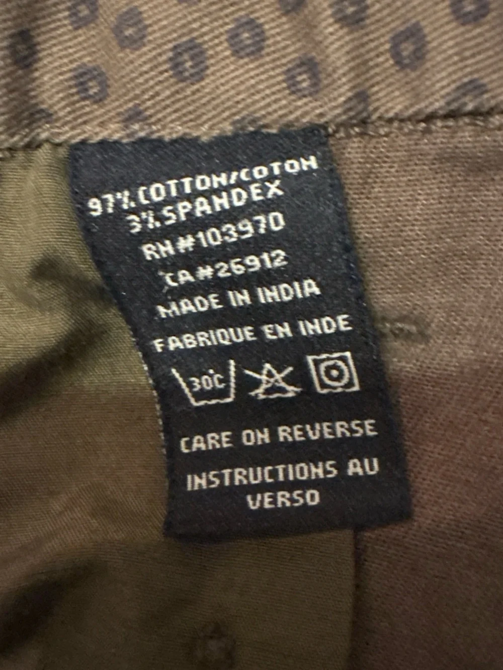 $98 Obey Men's Brown Chino Relaxed Trousers Sz 36